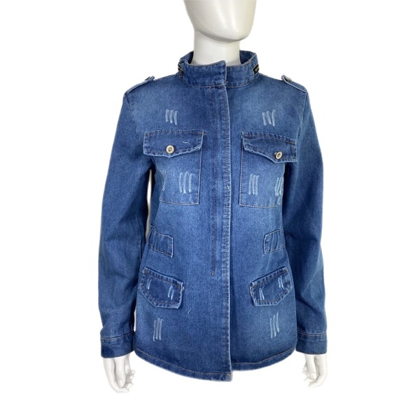 Women’s Lightly Distressed Denim Jacket - Picture 1 of 7